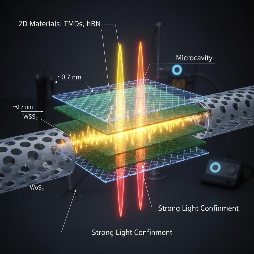 二維材料轉移應用之 從微腔耦合到量子光學